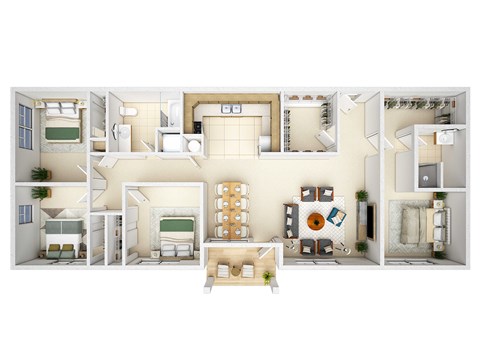 a floor plan of a house with a bedroom and a living room